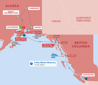 Map showing the Tour regions